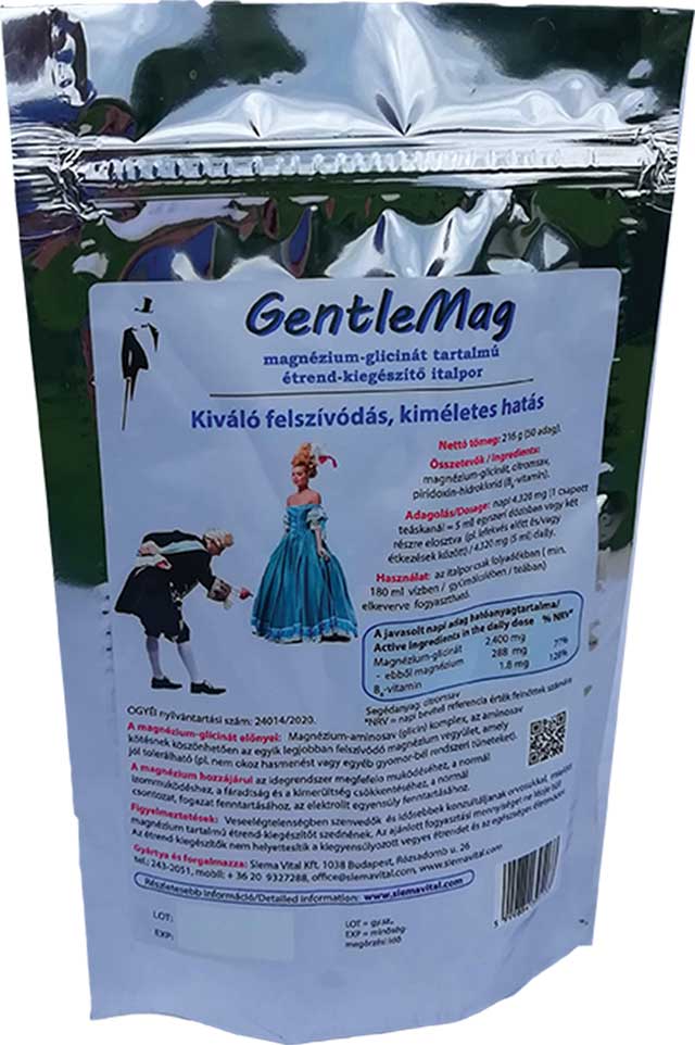 GentleMag magnézium-glicinát tartalmú étrend-kiegészítő italpor